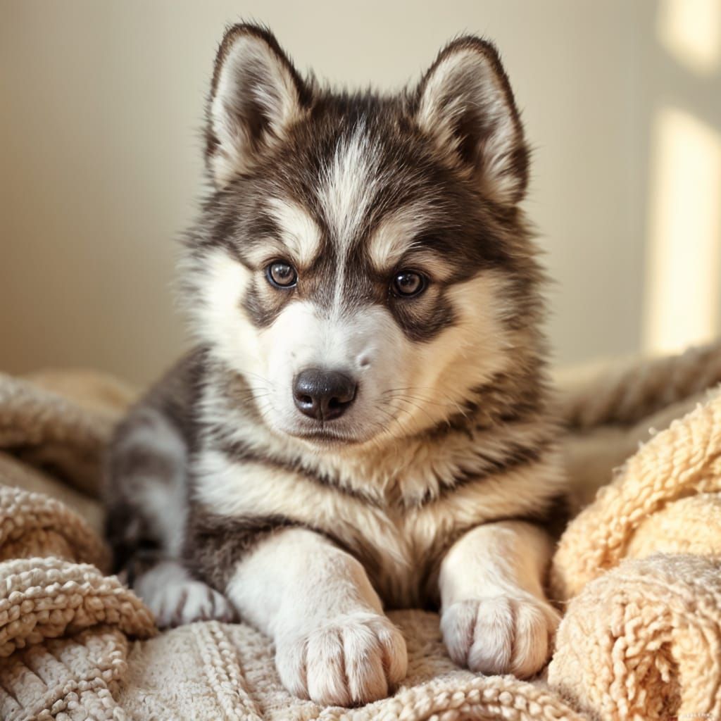 Cute wolf cub