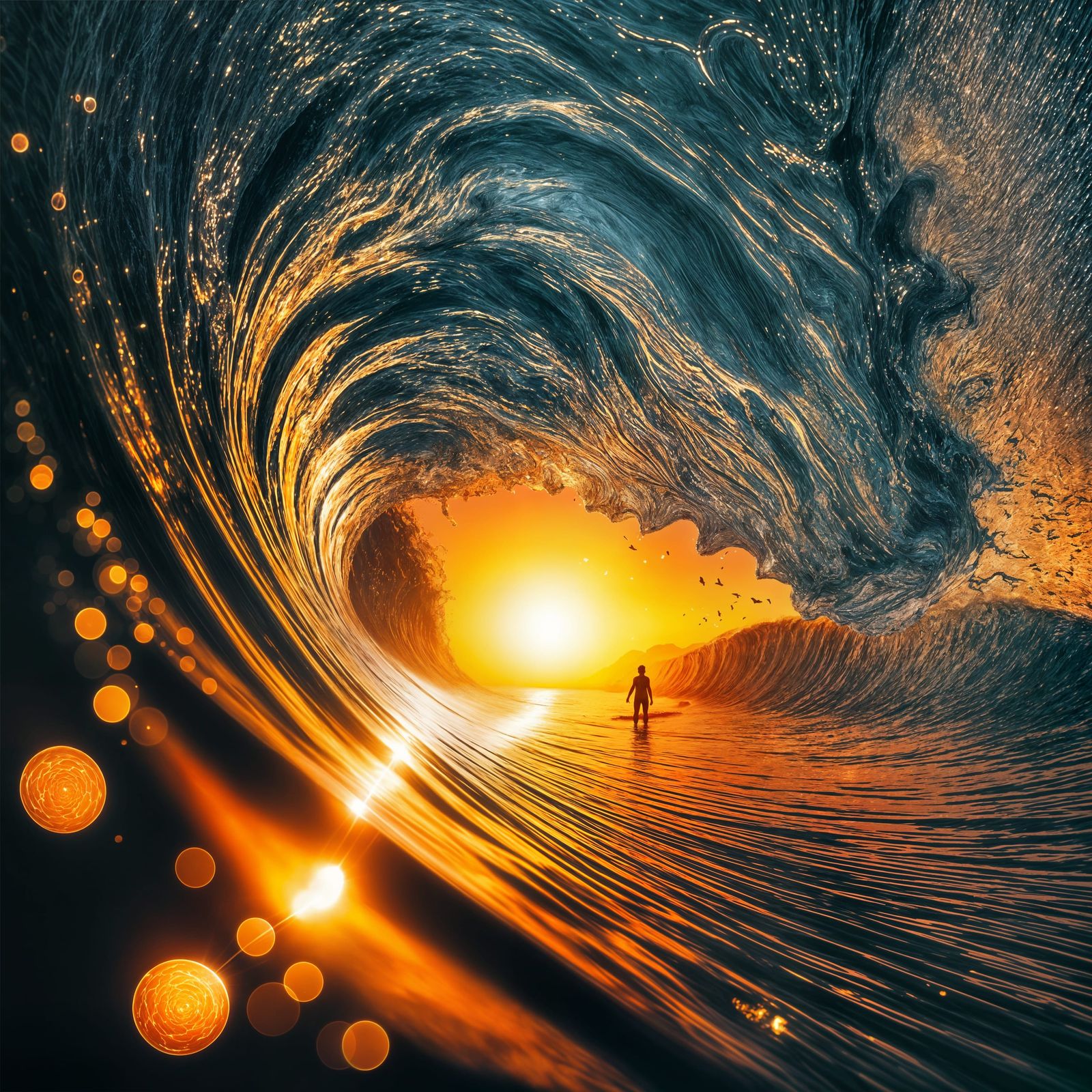 Spectacular sunset in Met via a cool ocean wave!!