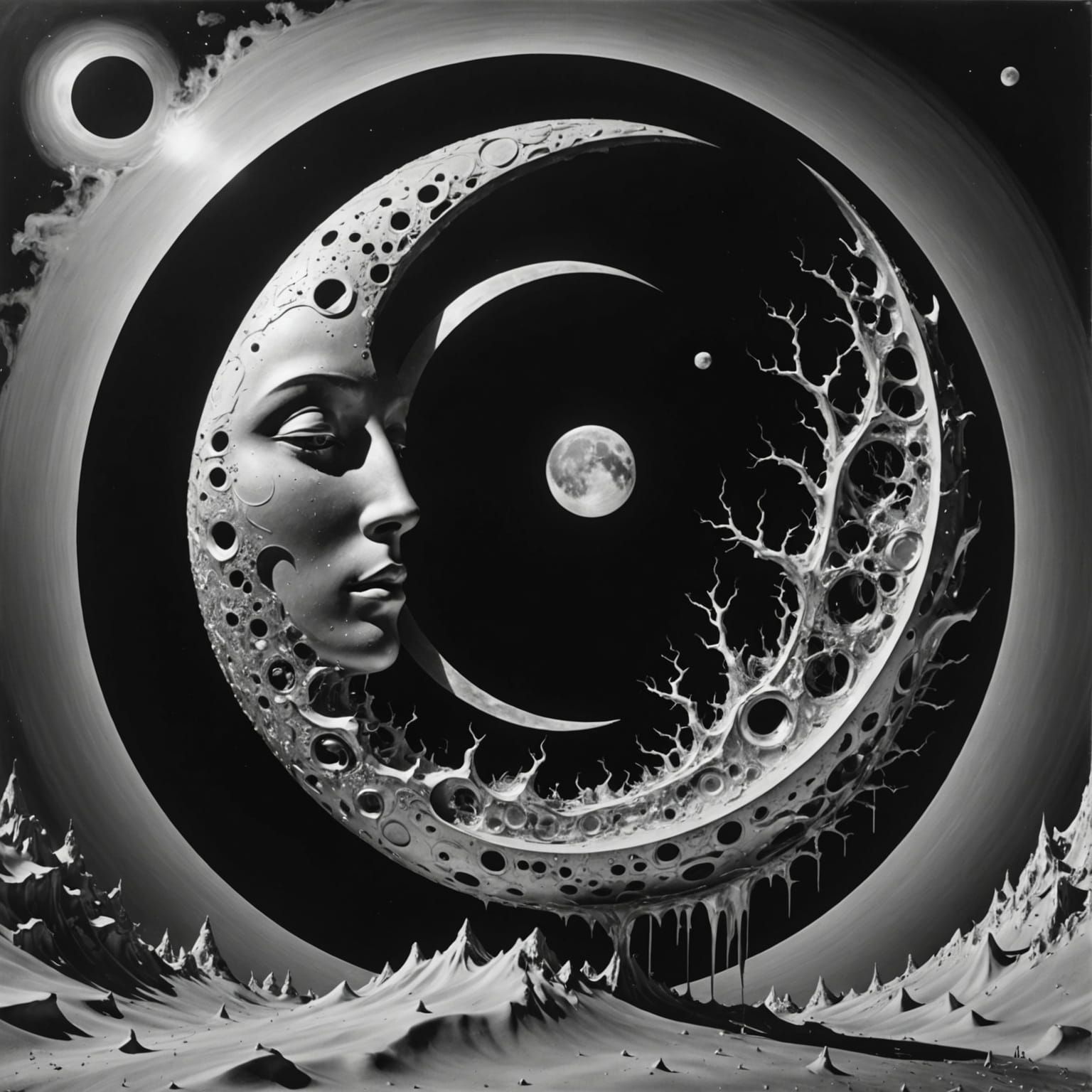 Silver Moon Surreal Abstract Gelatin  by @KLP-Magick