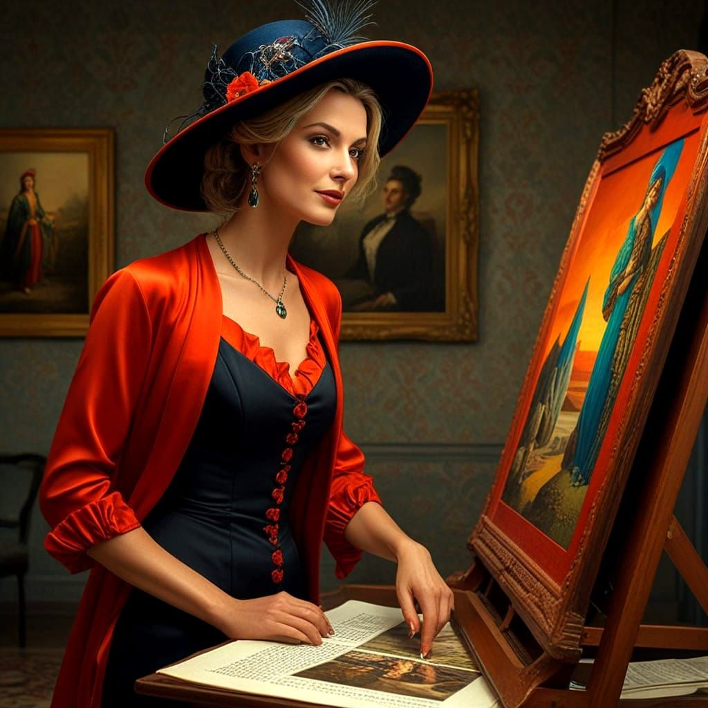 Glamorous Woman in Hyperrealistic Style