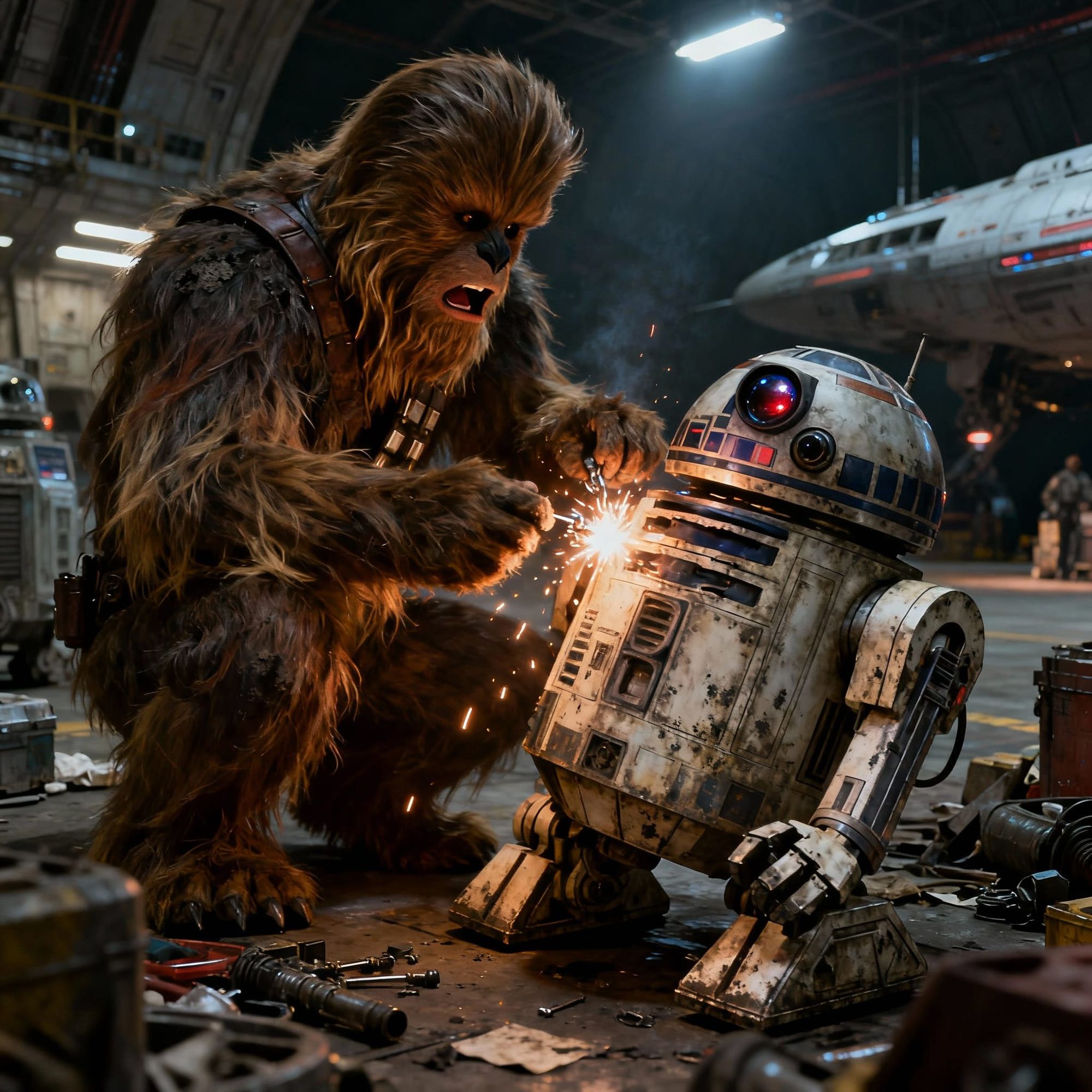 A mischievous Chewbacca