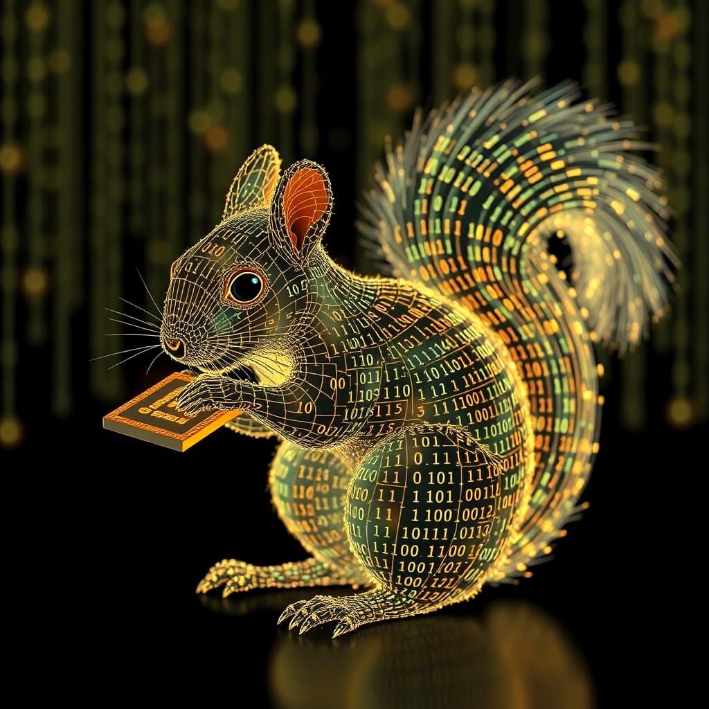 Squirrel Eating a Chip  by @Hallkatla