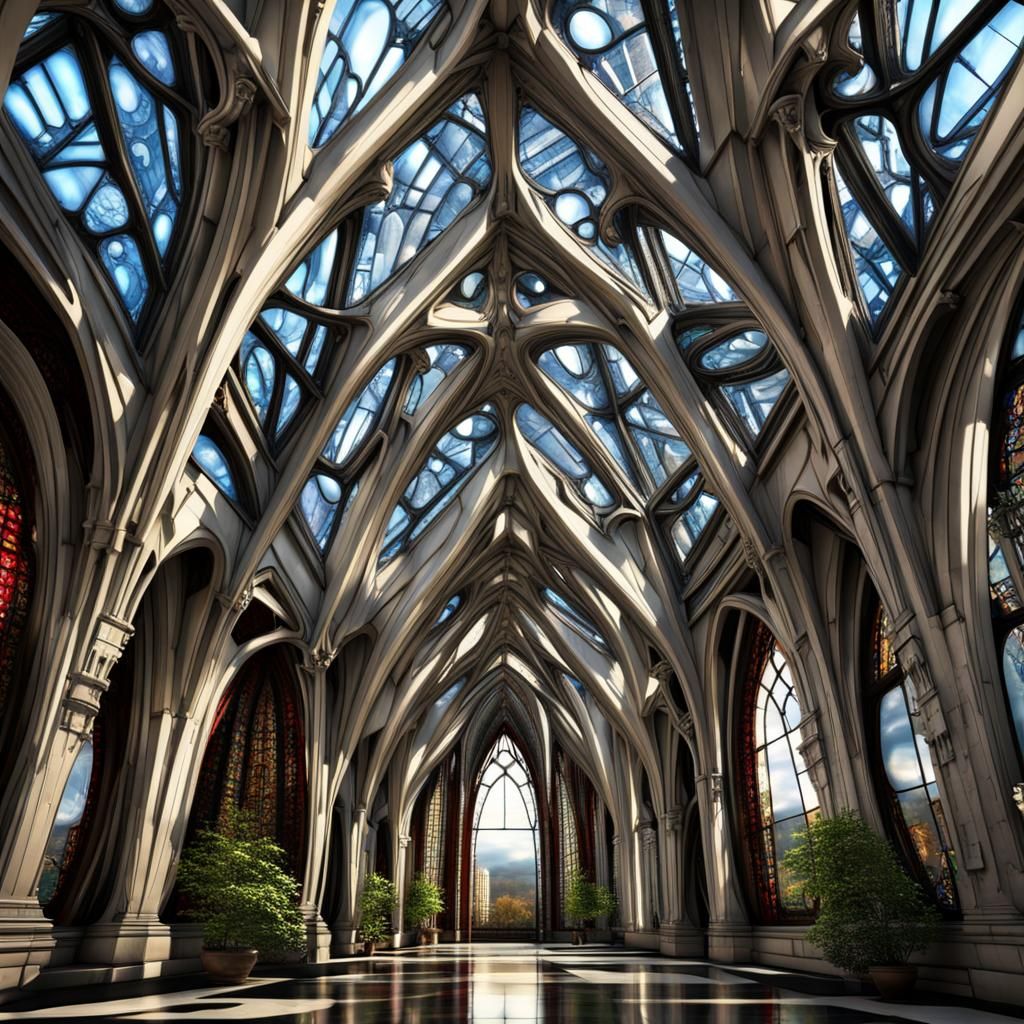 Imagine a future building for the headquarter of Stark Industries in style of gothic architecture  by @mansai