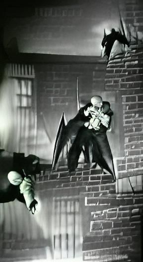 Batman strangles Nosferatu film noir