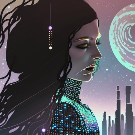 solarpunk brunette FEMALE retroism 8k resolution concept art...