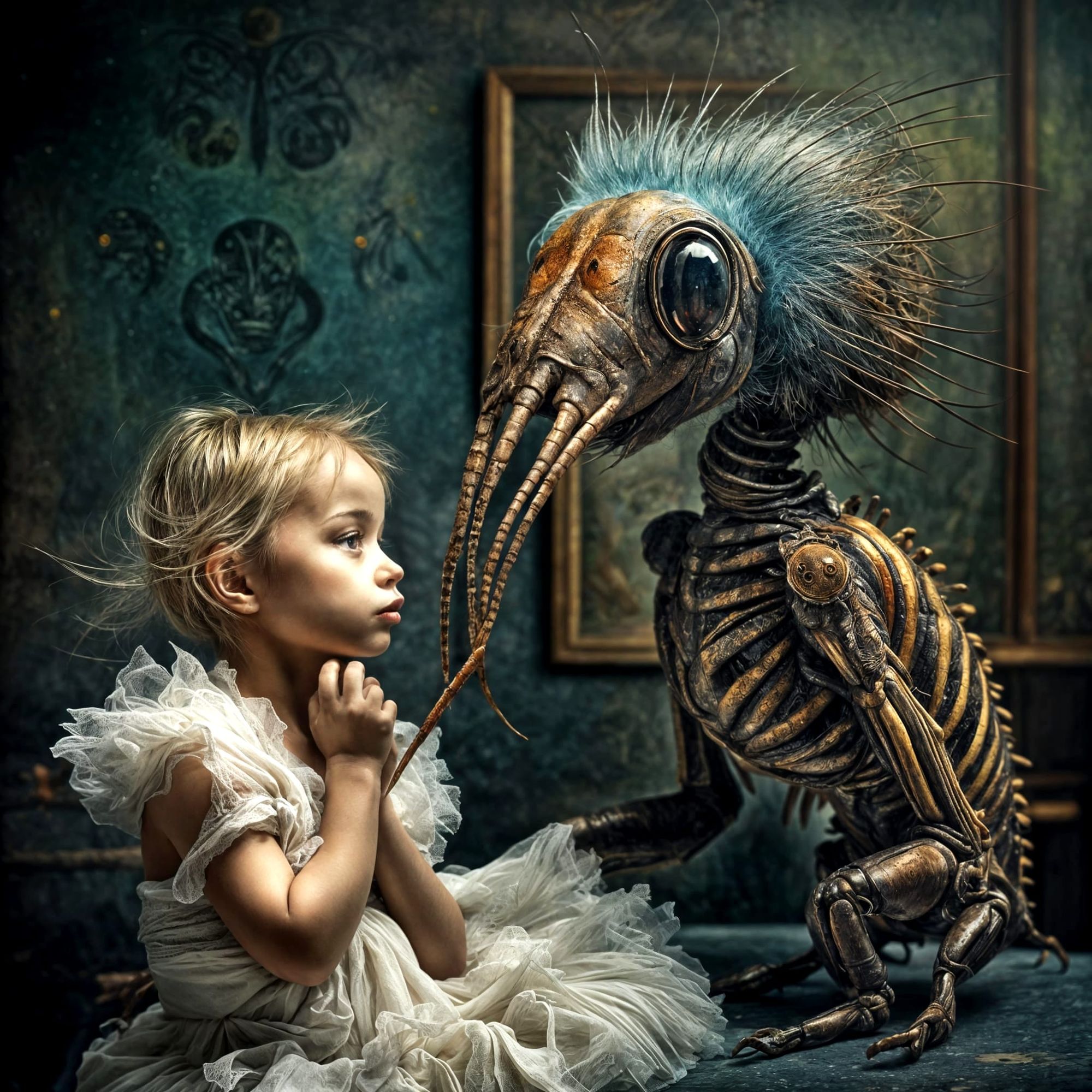 Talking with Her Portrait...