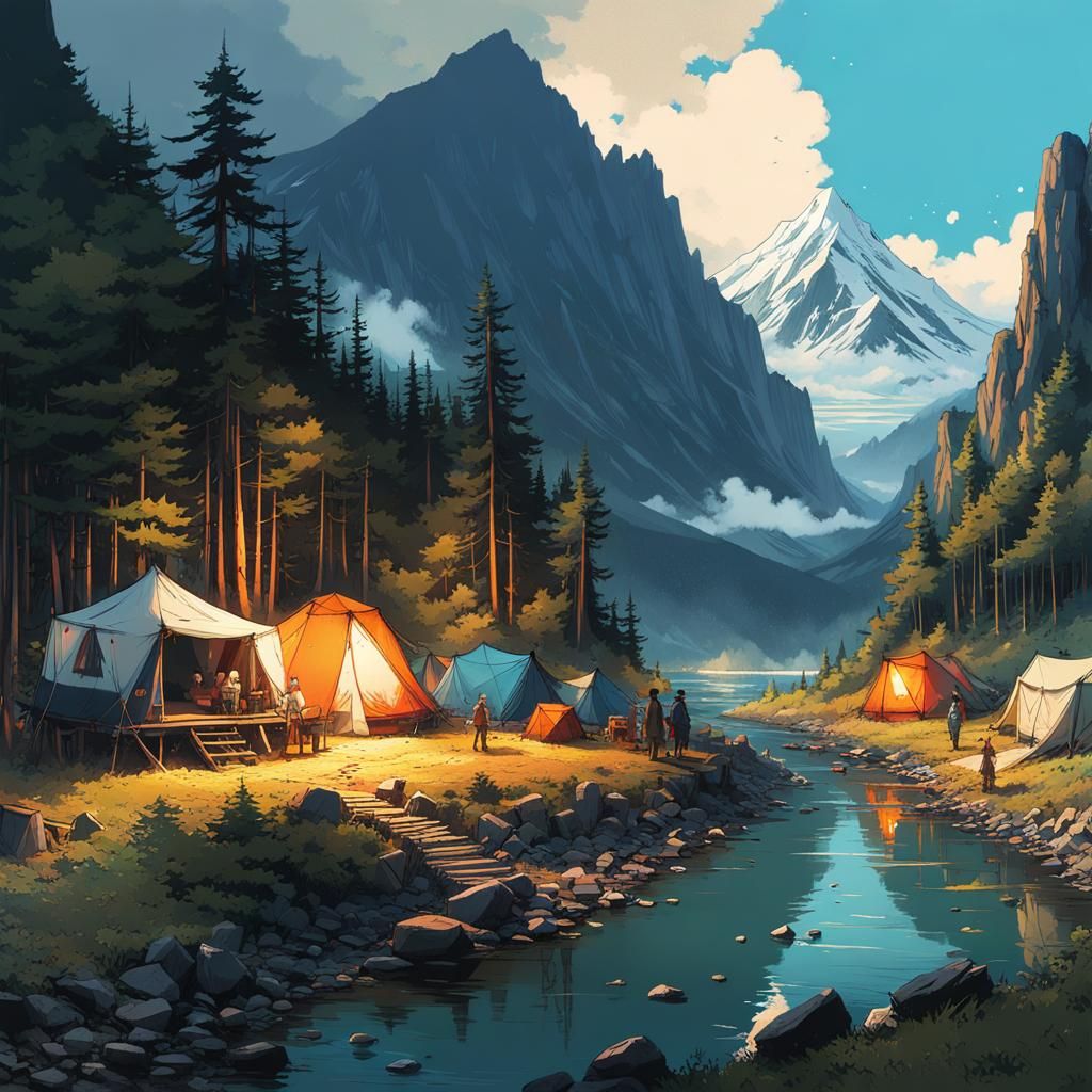 Camping Spot - AI Generated Artwork - NightCafe Creator