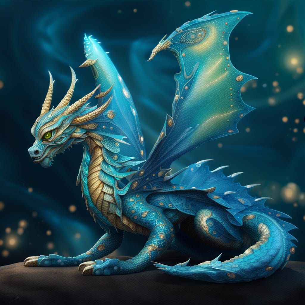 Blue dragon - AI Generated Artwork - NightCafe Creator