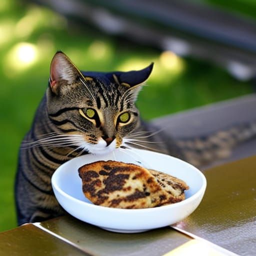 Cat eating turnip cakes AI Generated Artwork NightCafe Creator