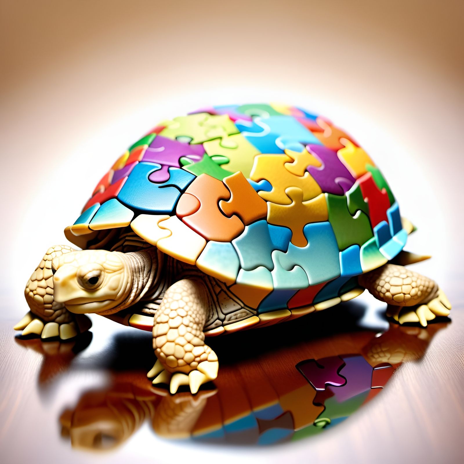 Hyperdetailed 3D Tortoise Puzzle