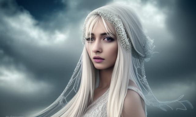 Ice Goddess in Soft Colors, Digital Matte Painting
