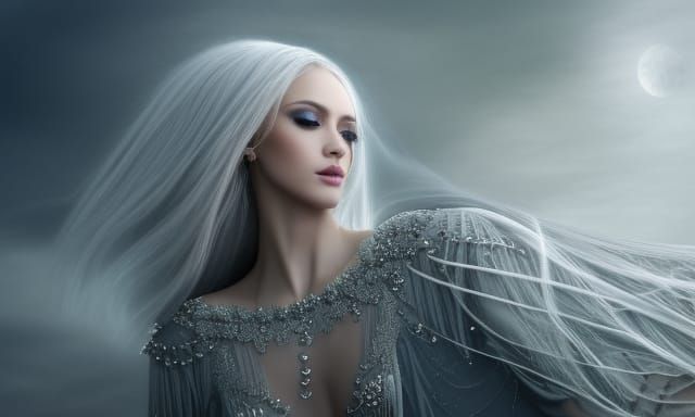 Detailed Ice Goddess in Soft Colors