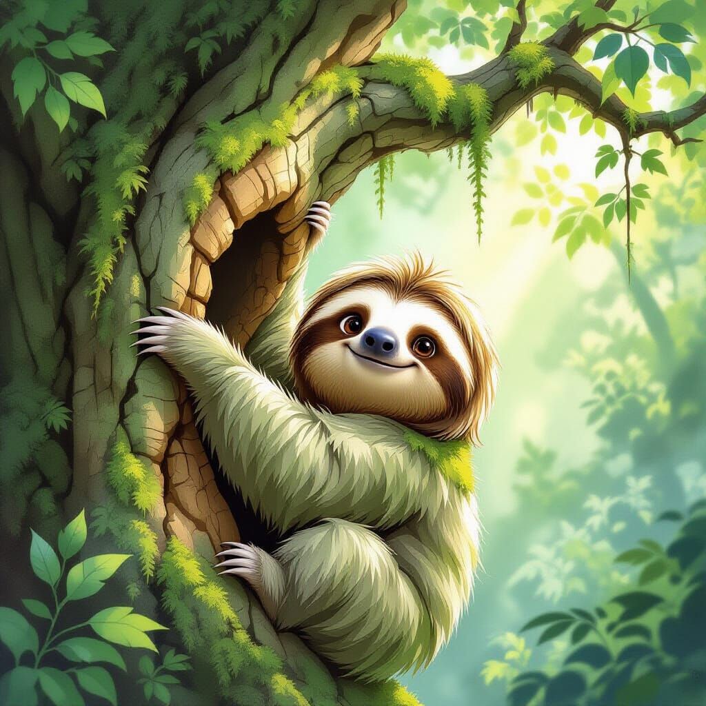 Happy Sloth   by @Karen Ridley