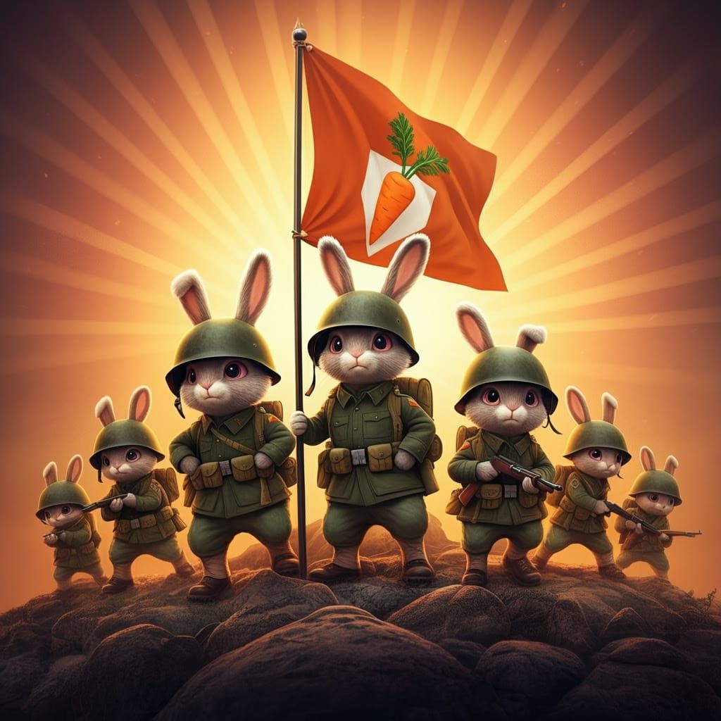 The brave soldiers of Carrot Company, getting ready to take a village from the evil Karottenstaffel of ...  by @DarkJackal
