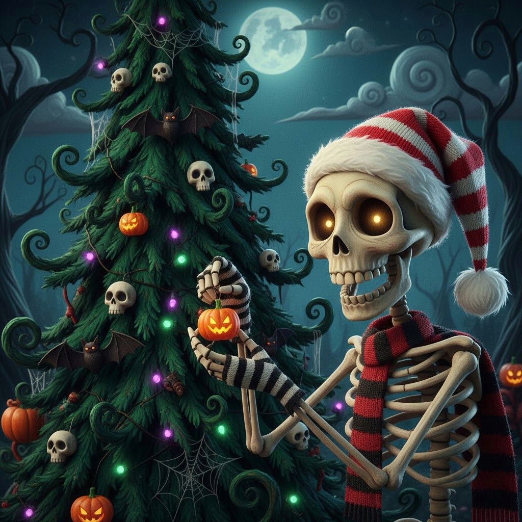 Halloween Decoration at the Xmas Tree