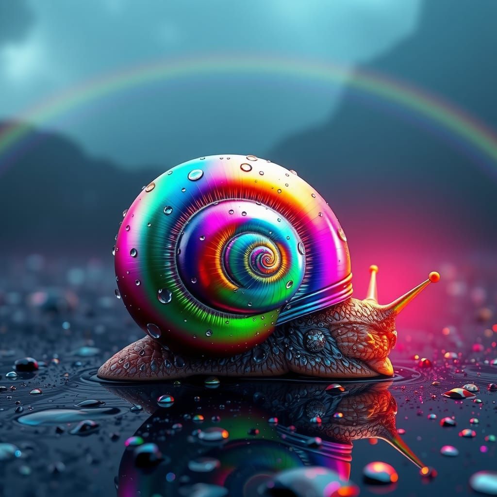 rainbow snail  by @SilviaNL