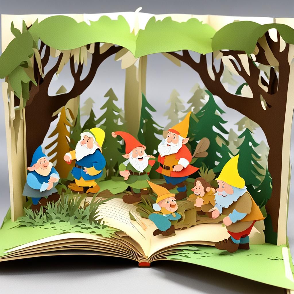  pop up book "seven dwarfs"