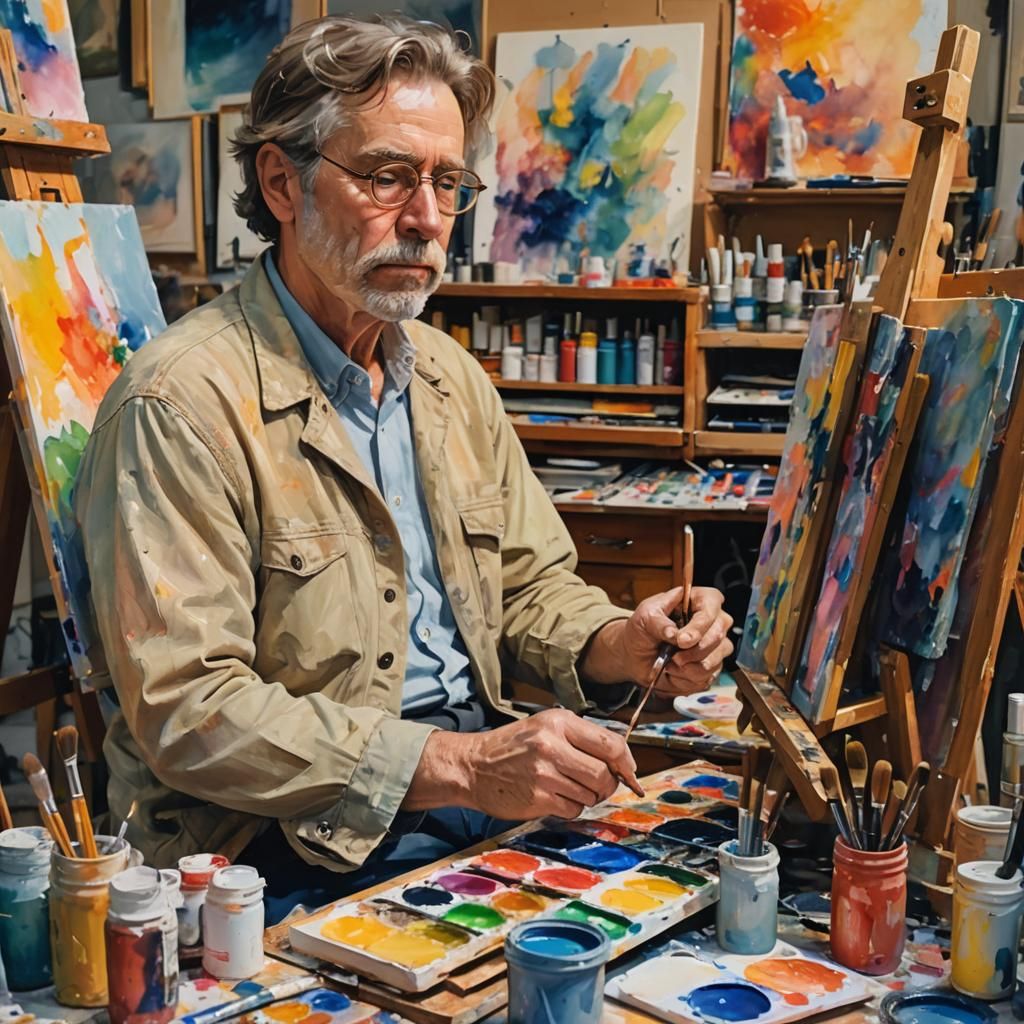 Painting artist of wisdom   by @Steve Dufour
