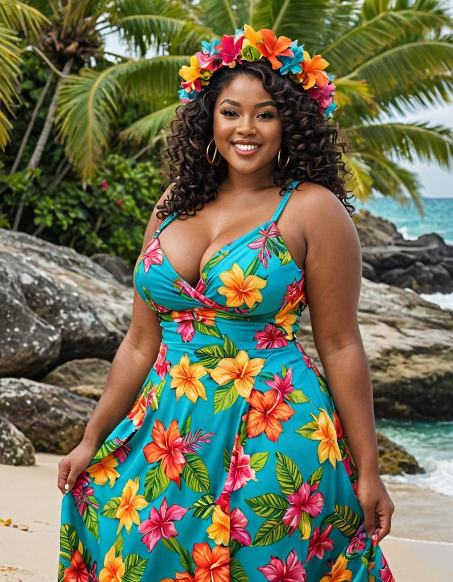 Jamaican Beauty Portrait in Digital Art Style