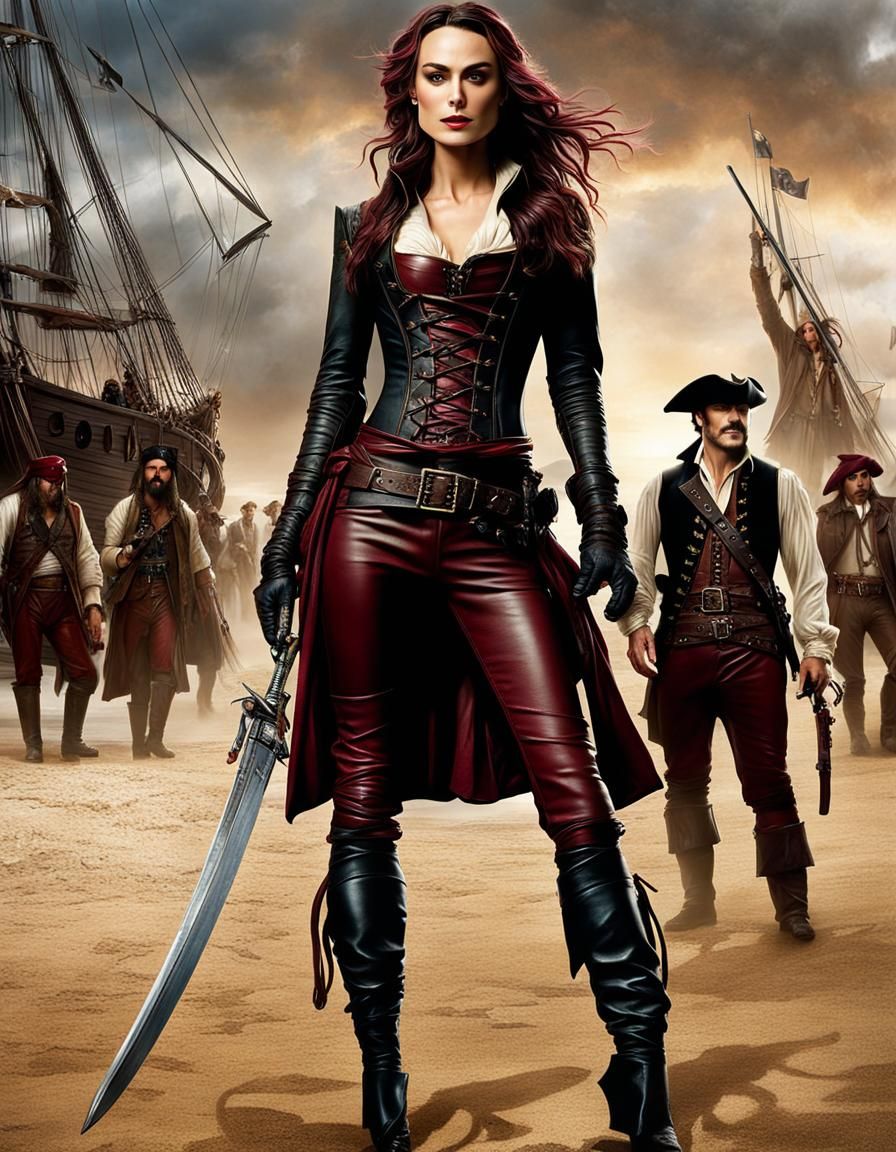 Keira Knightley ultrarealistic face, superdetailled as a Pirate in ...