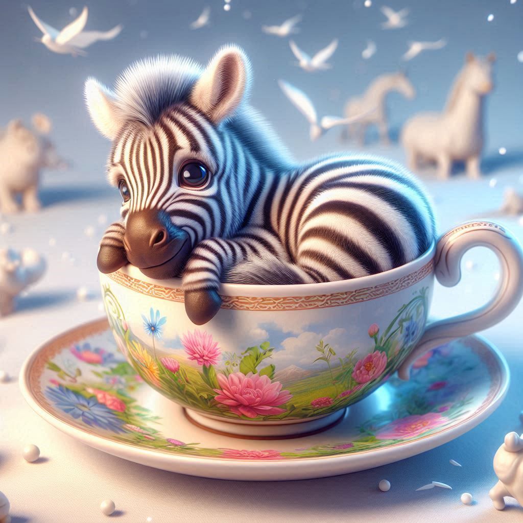 Zebra in a cup