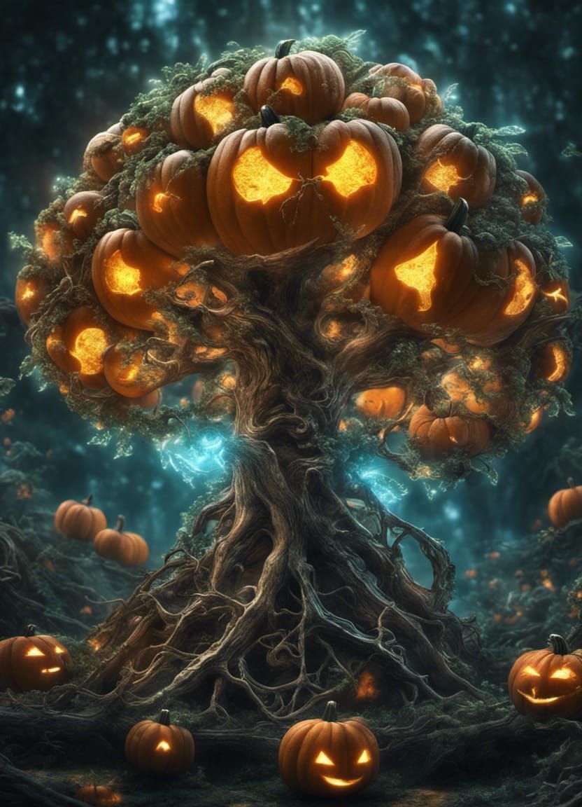 Pumpkin tree of Halloween