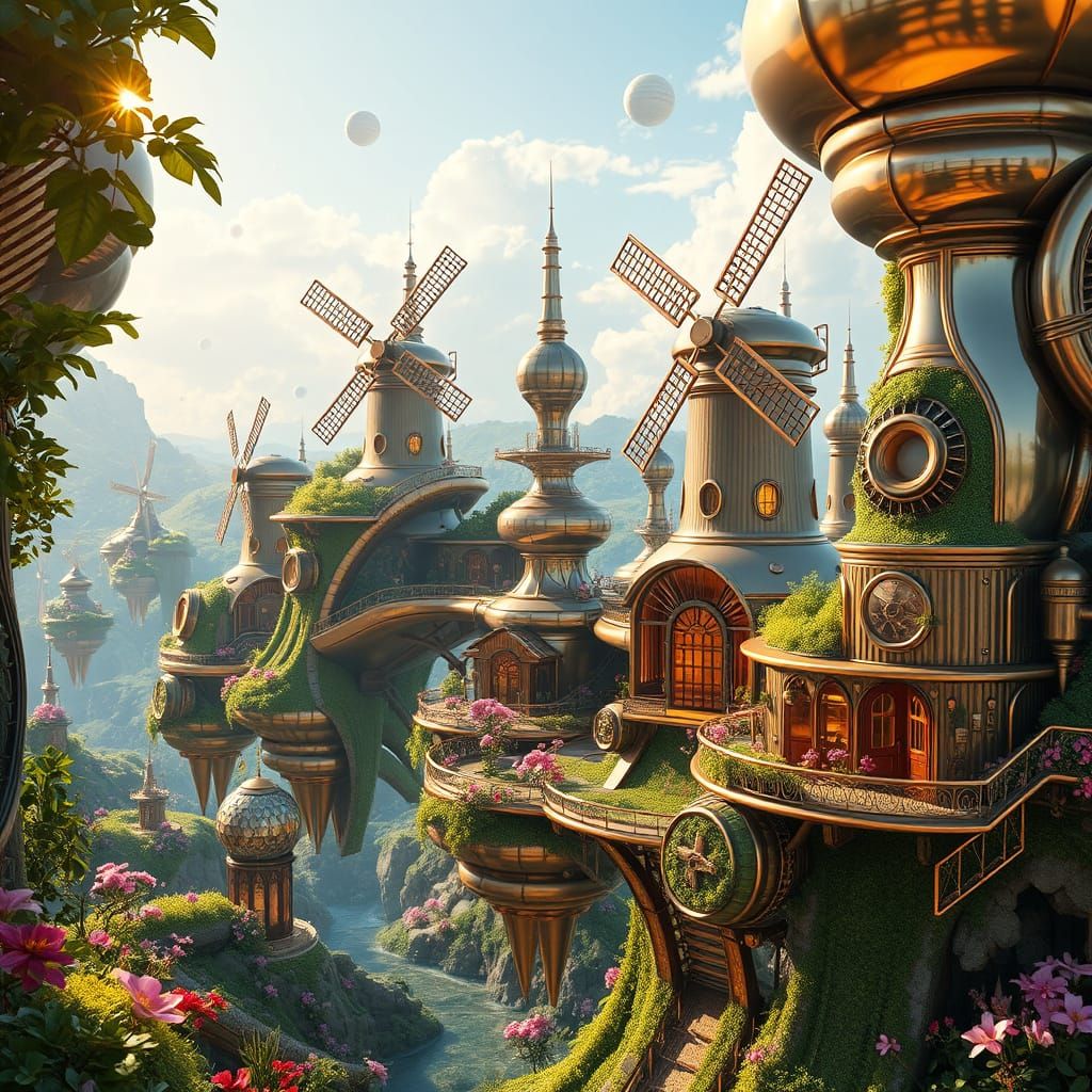 Solar-Punk Eco-Settlement  by @Warlock11