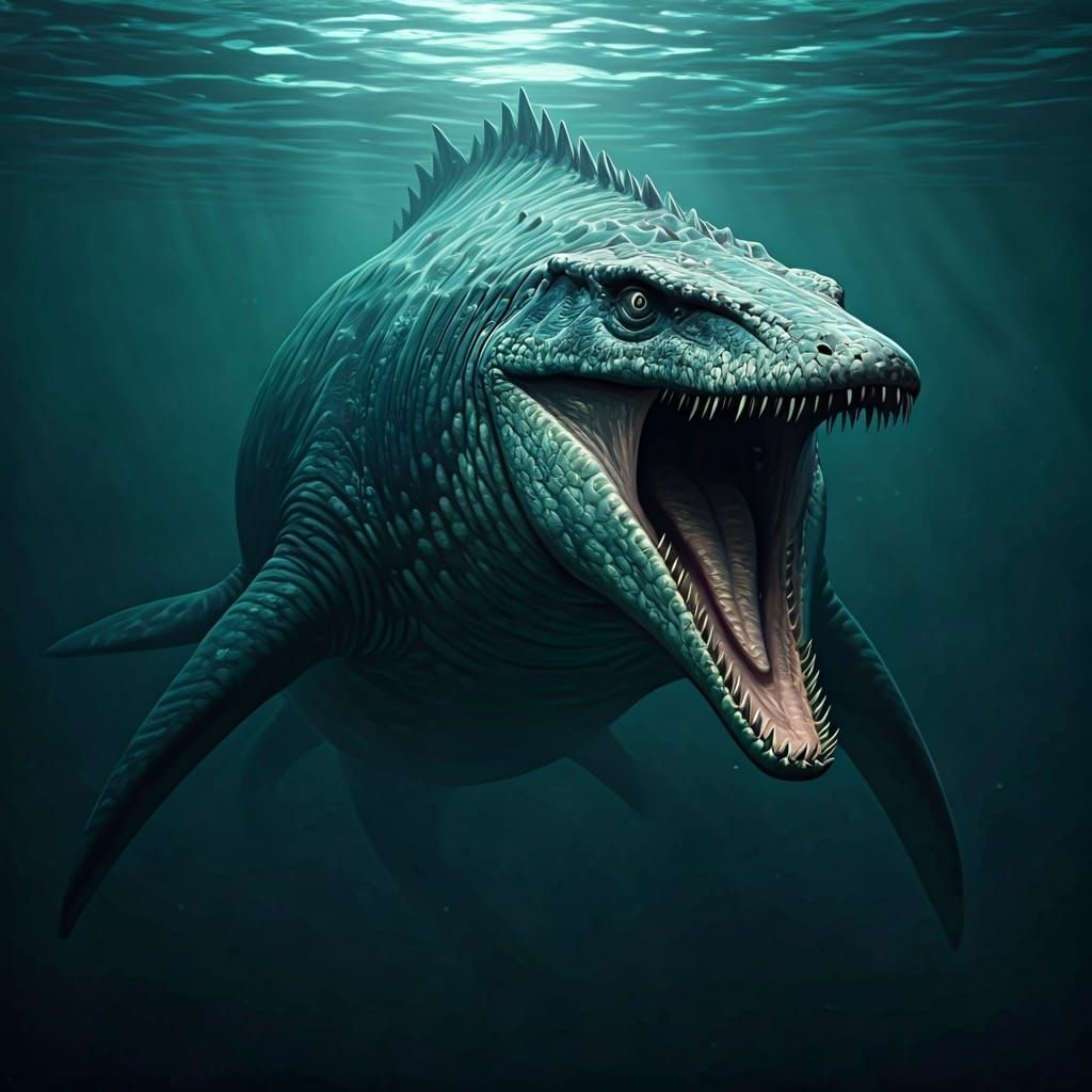 Extinct Animal mosasaur underwater.  by @ThecosmicVengefulOne12 