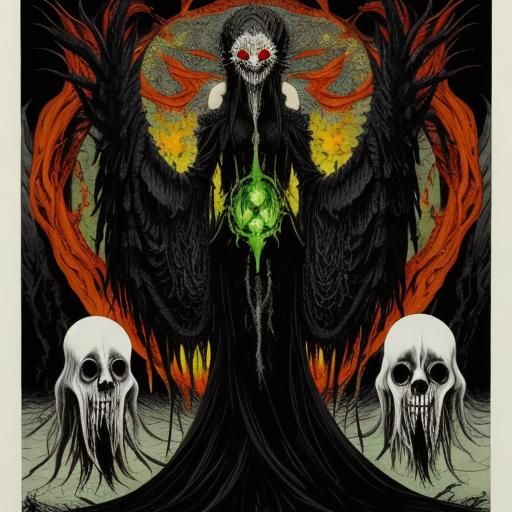 Vicious ghosts with long talons are lost in deep thought about the