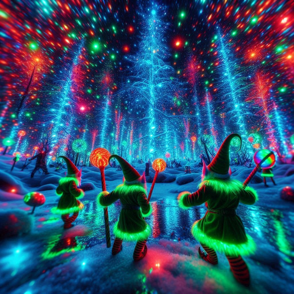 yule spirits light up the arctic forests