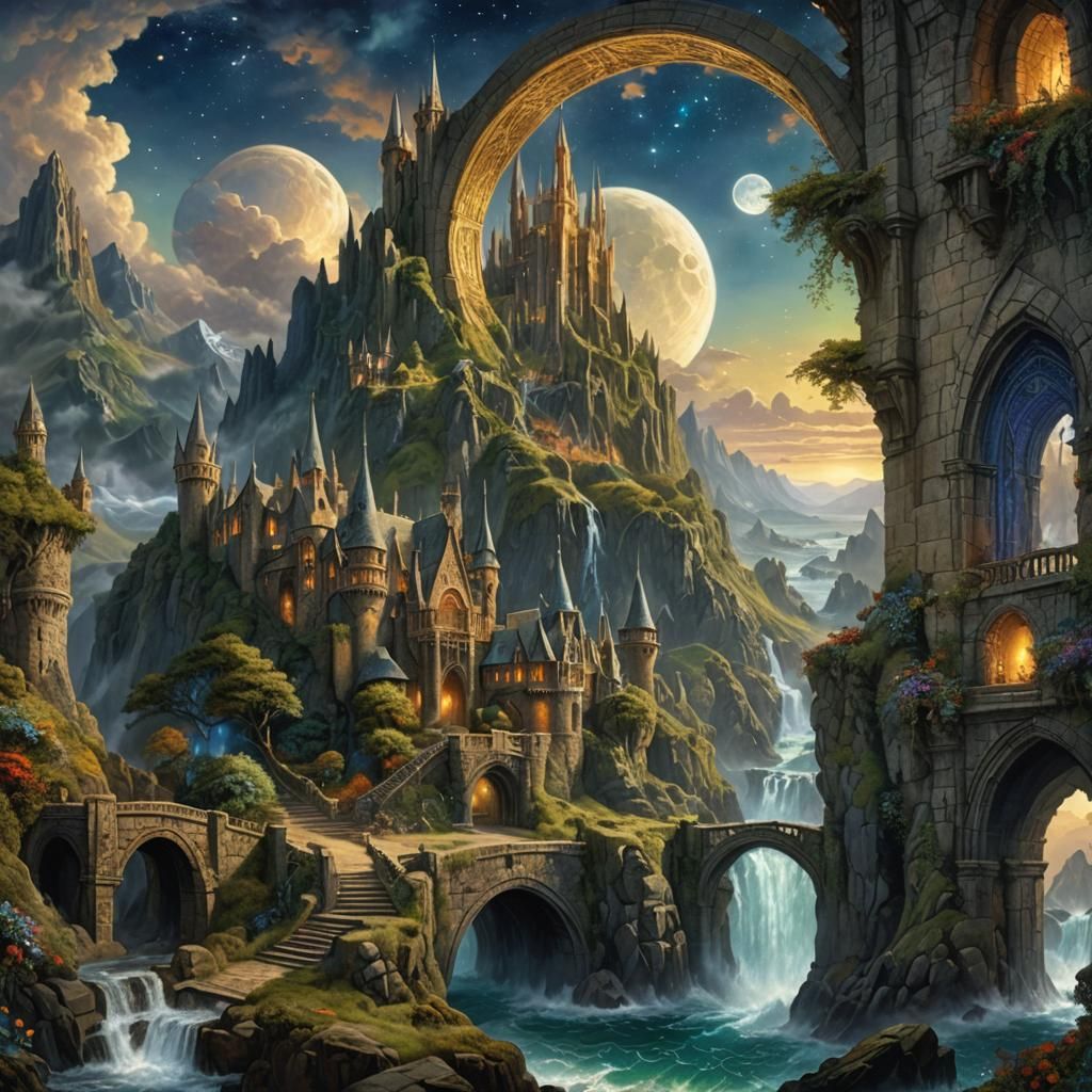 Middle Earth Landscape: Hollin Gate at Night