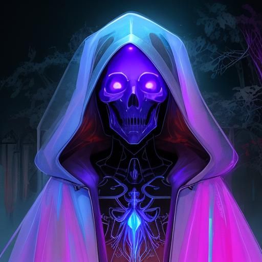 BIOLUMINESCENT SKELETON GLOWS IN DARKNESS. - AI Generated Artwork ...