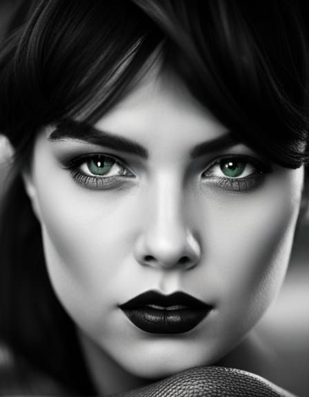 Beautiful Women,nice Face Features, Selective Color Ocean Green For The ...