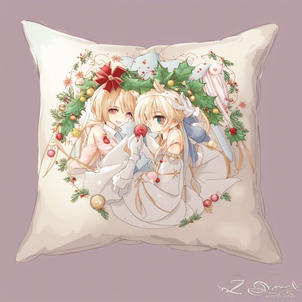 Embroidered pillows for Christmas