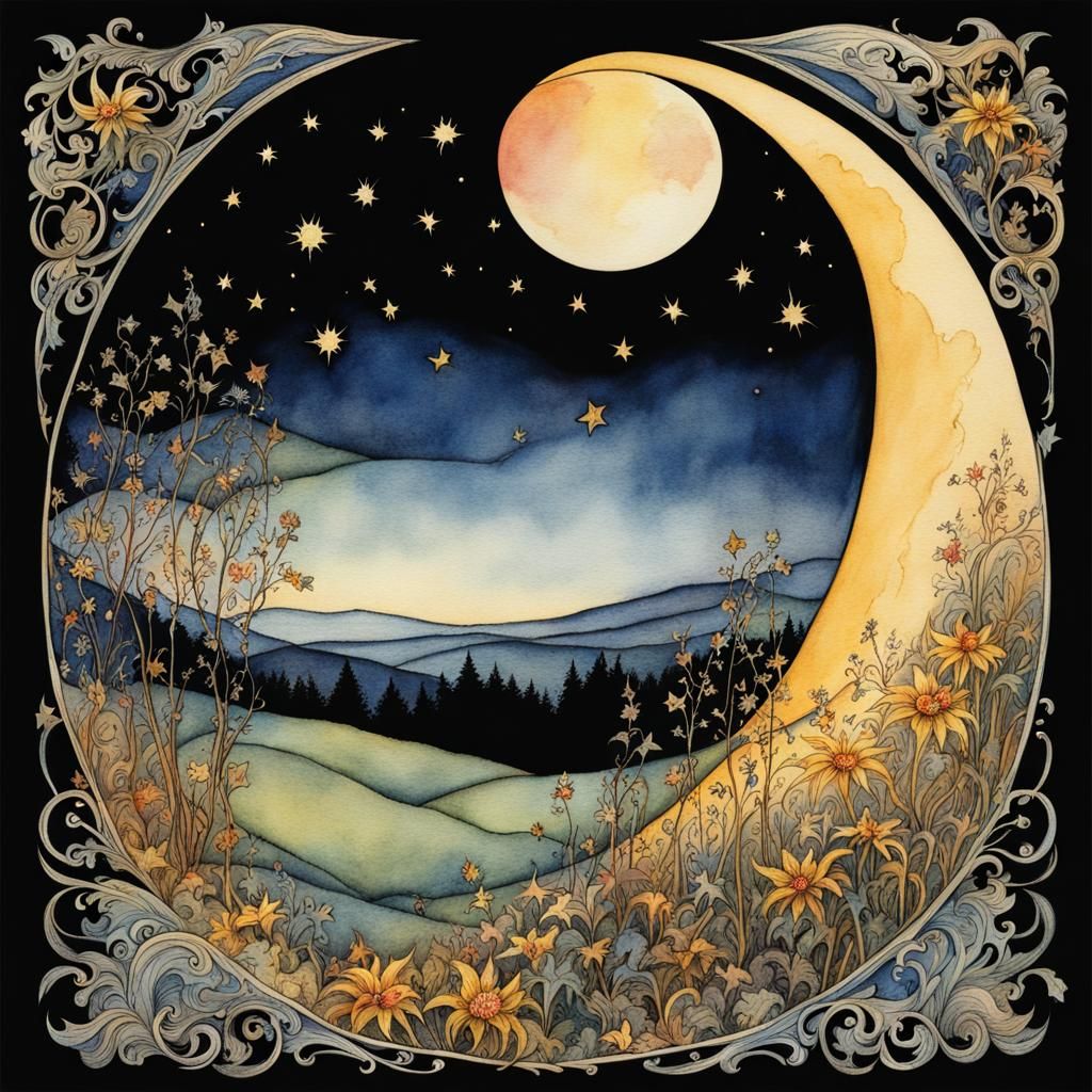 Flowers, the Moon, and the Stars