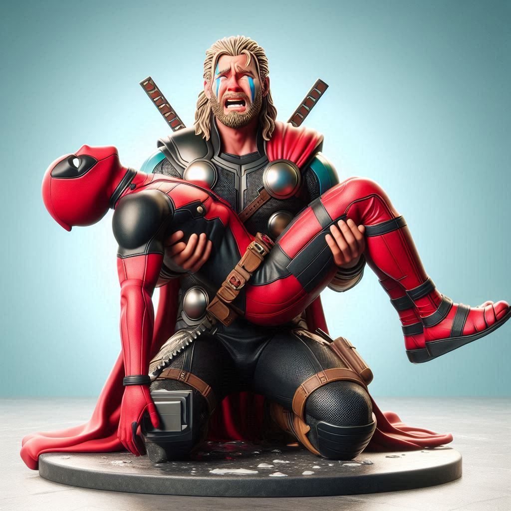 Thor Crying Over Deadpool Hot Toy