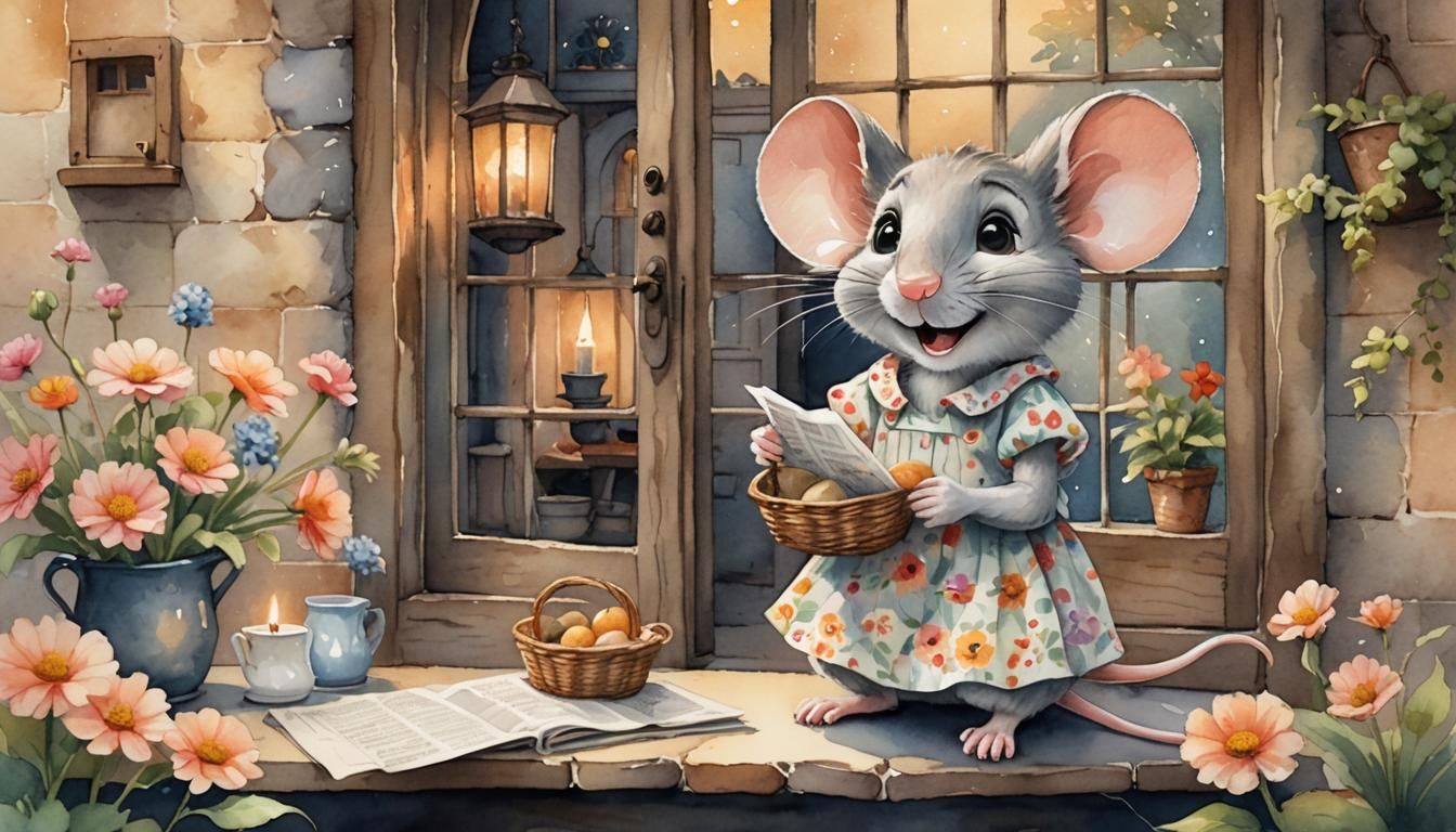 An adorable illustration  mouse   by @undefined