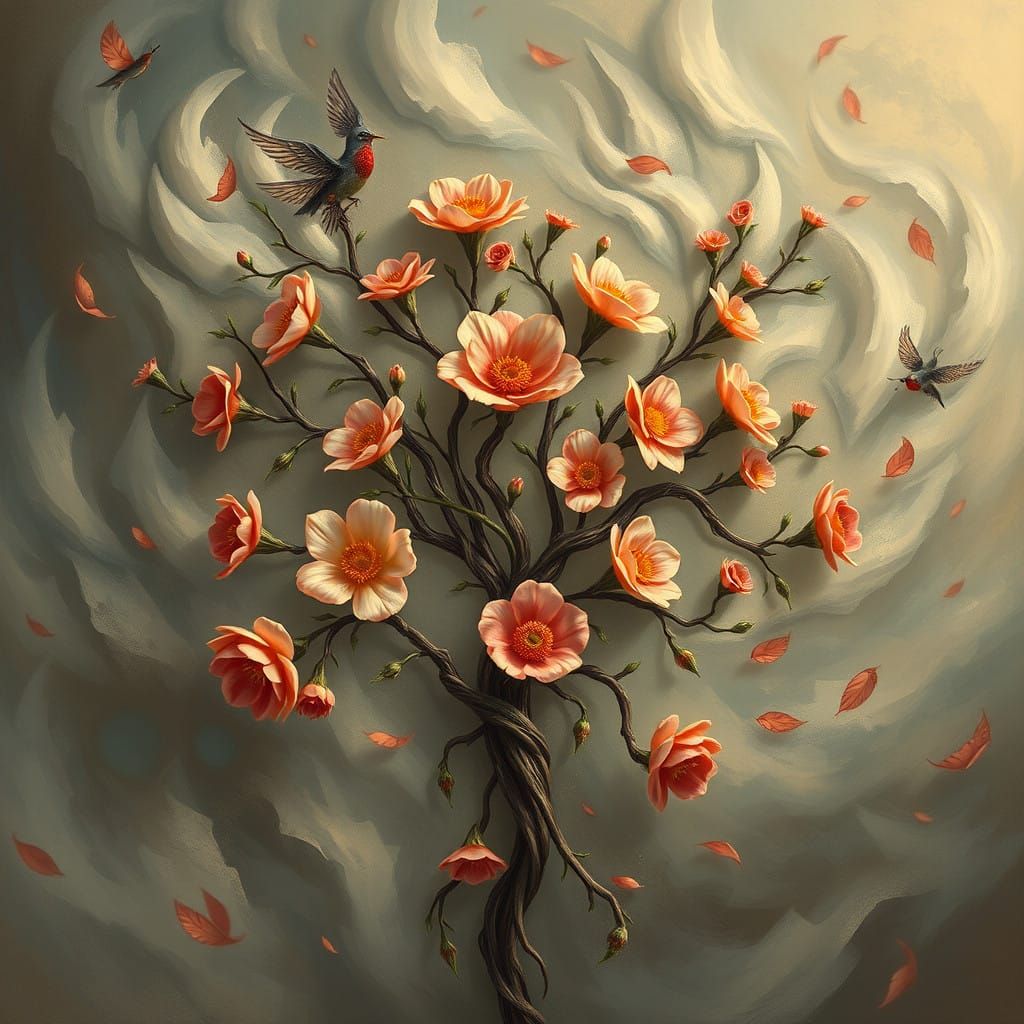 Vibrant Floral Galaxy