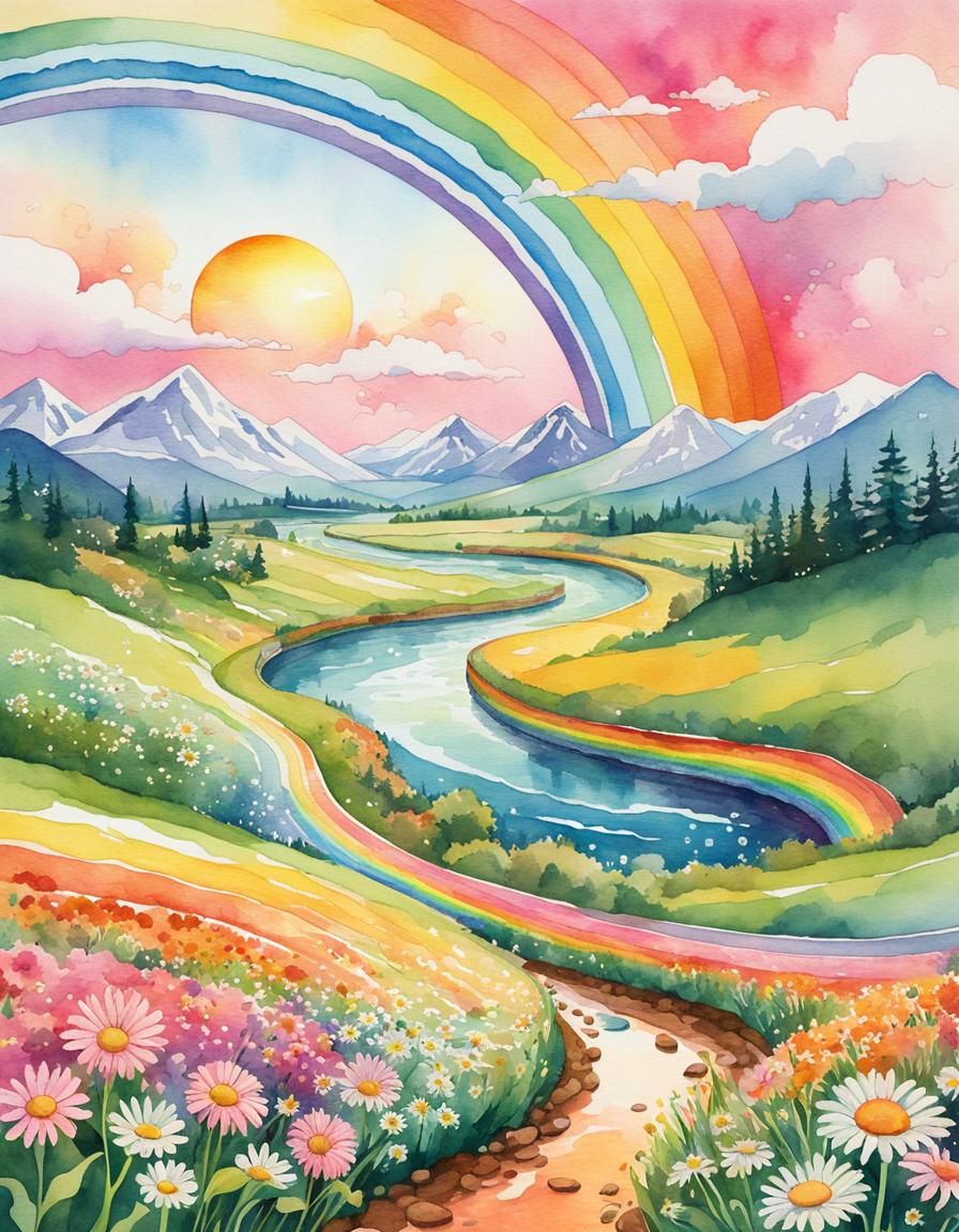 “1960’s watercolor illustration style. psychedelic art style...