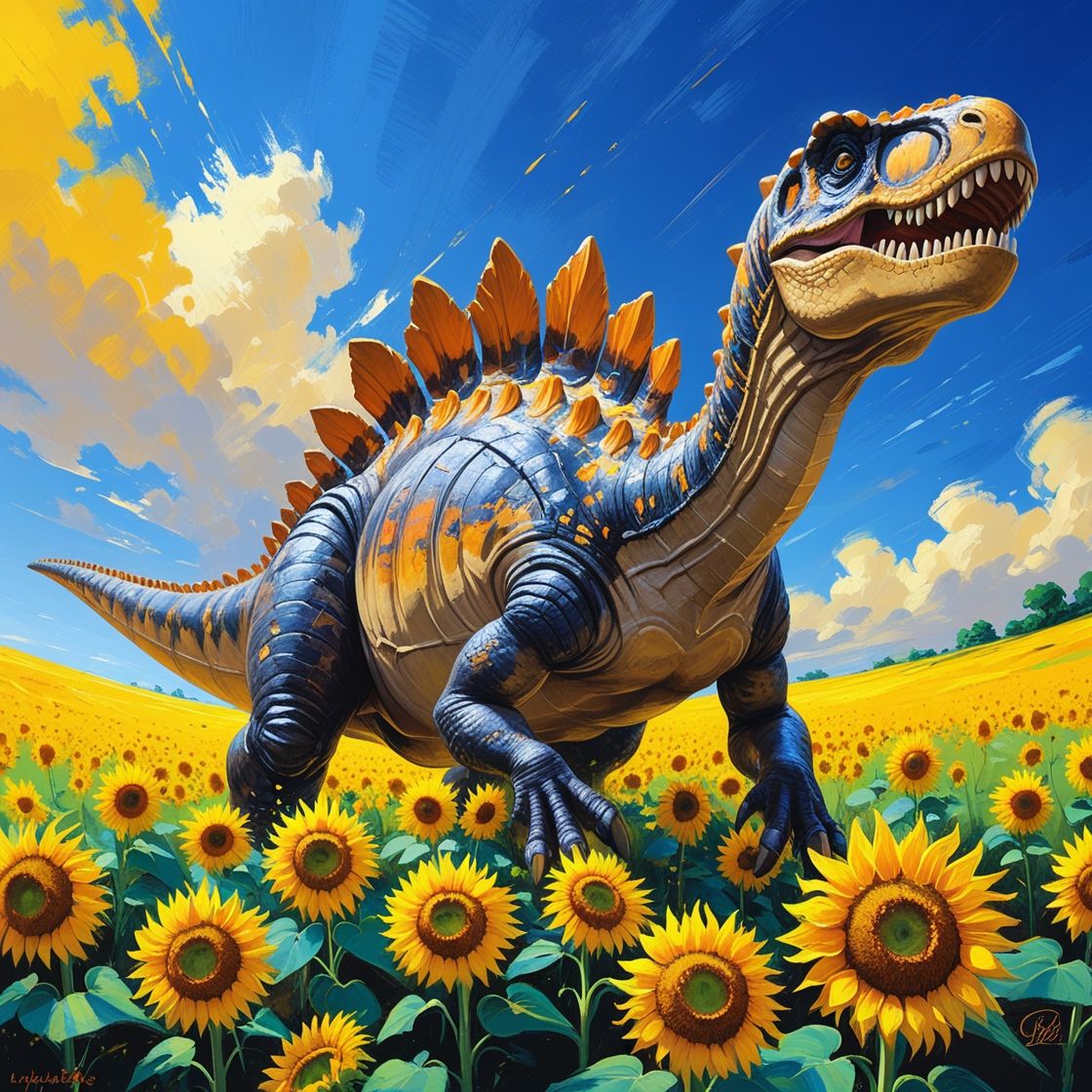 Colourful Stegosaurus