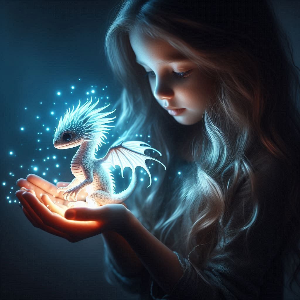 Girl, With Her Baby Dragon