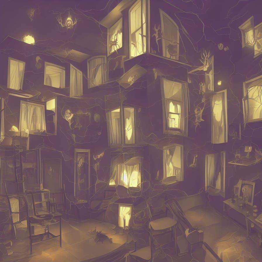 Vtuber background room apartment home spooky lighter lich