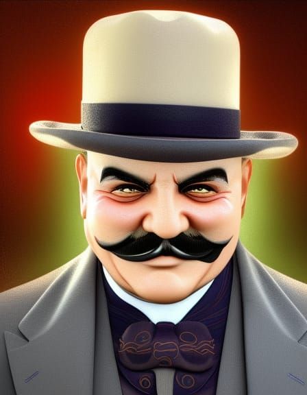 Hercule Poirot and Hat - AI Generated Artwork - NightCafe Creator