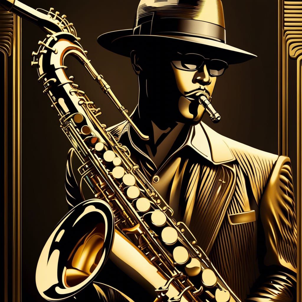 Saxophone player AI Generated Artwork NightCafe Creator