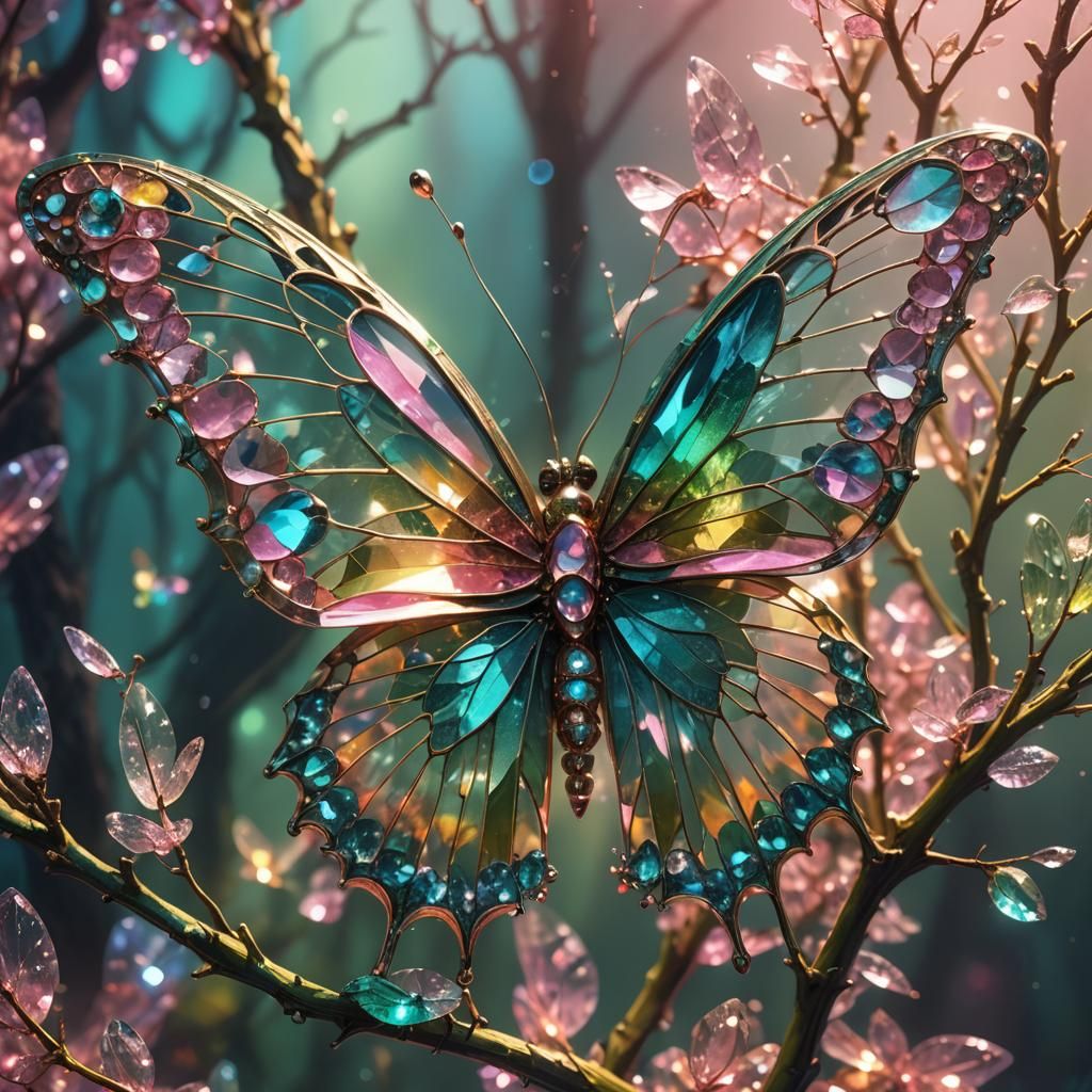 Butterfly made of crystals
