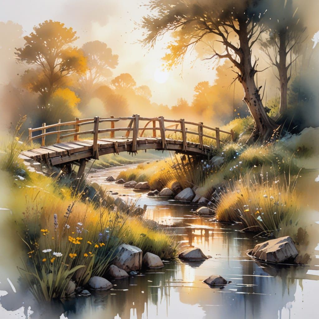 Rustic watercolour art