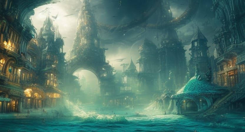 Underwater city of mermen  by @Lisa Grimm