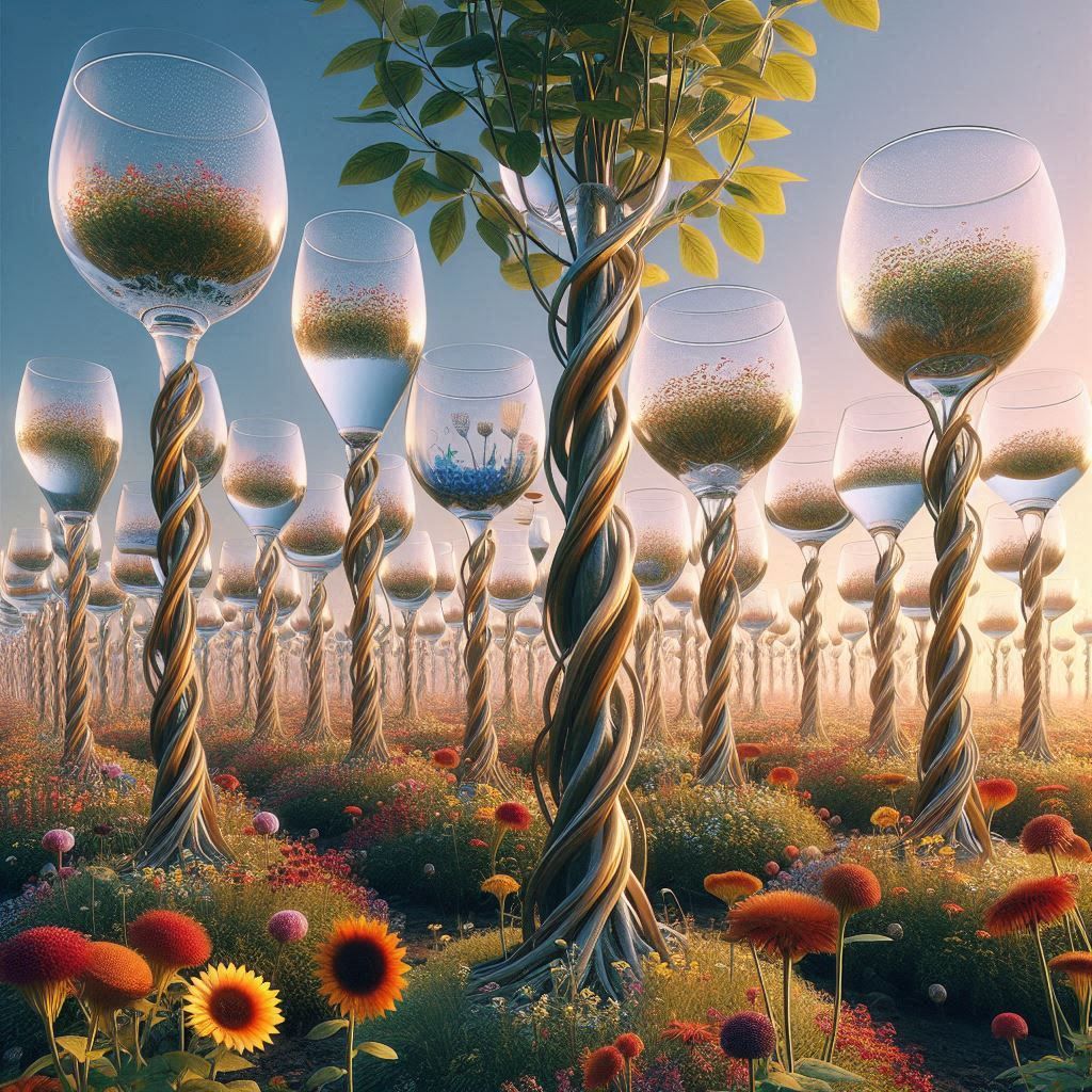 Wine glass garden