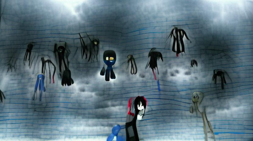 Slenderman and his proxies Ticci Toby, Jeff The Killer, Eyel...