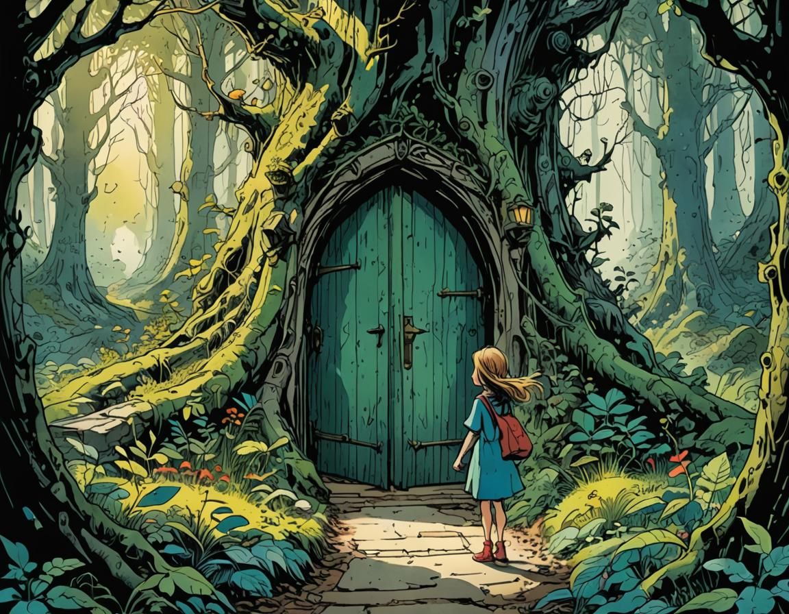Secret Door in a Forest  by @Macavity